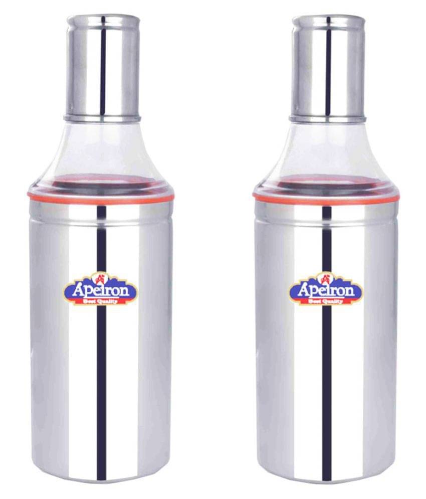 APEIRON MIRROR FINISHING Steel Oil Container/Dispenser Set of 2 1000 mL APEIRON MIRROR FINISHING Steel Oil Container/Dispenser Set of 2 1000 mL