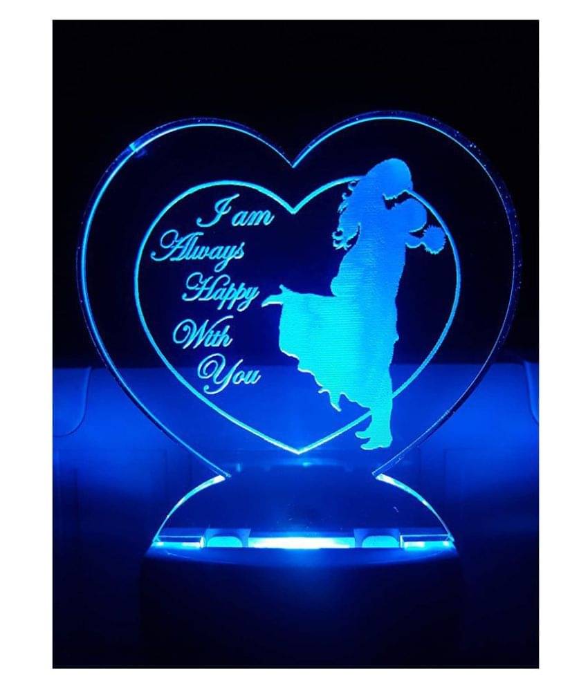     			Jai Ho 3D Illusion LED Acrylic Happy Couple Night Lamp with Plug Night Lamp Multi - Pack of 1