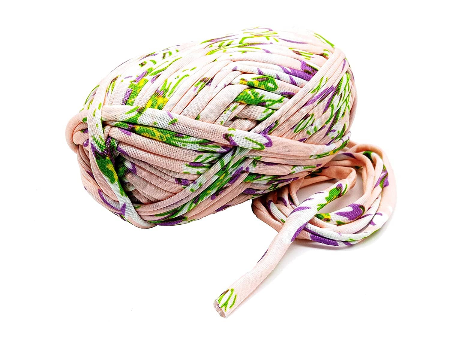 PRANSUNITA T-Shirt Yarn Carpet, Knitting Yarn for Hand DIY Bag Blanket Cushion Crocheting Projects TSH New 100 GMS (Peach Printed) - Stationery | Buy online on ZillyBuy