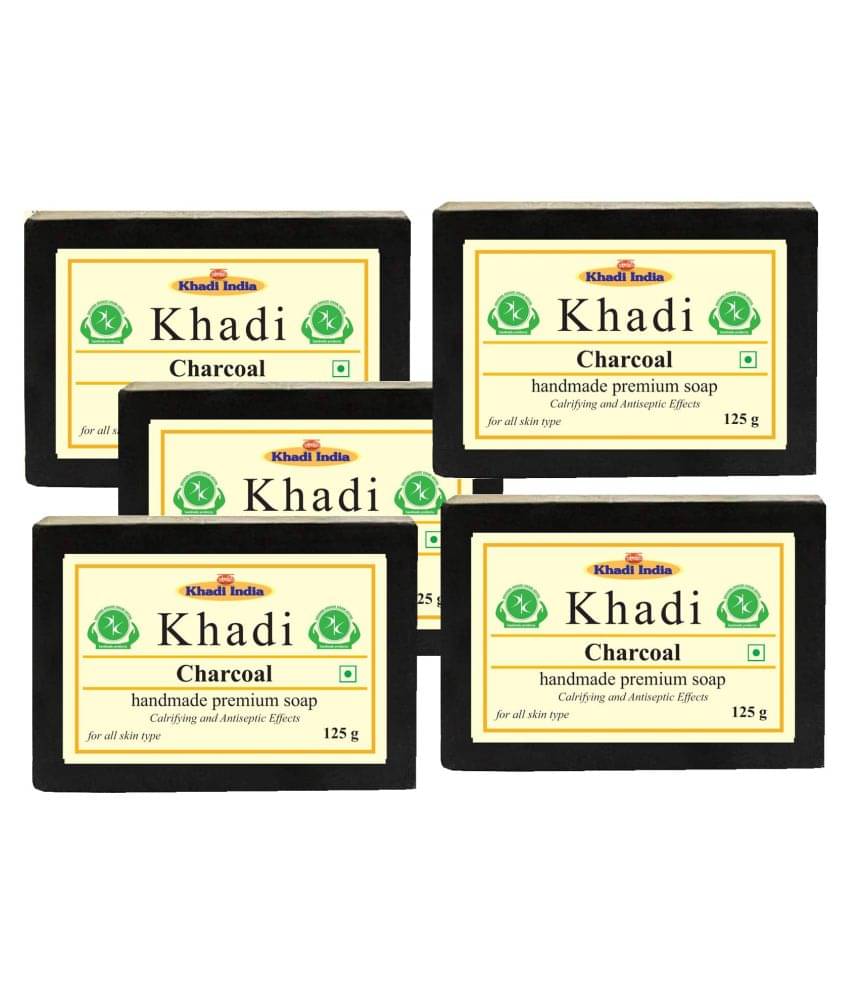     			Premium Khadi Activated Charcoal Soap 625 g Pack of 5