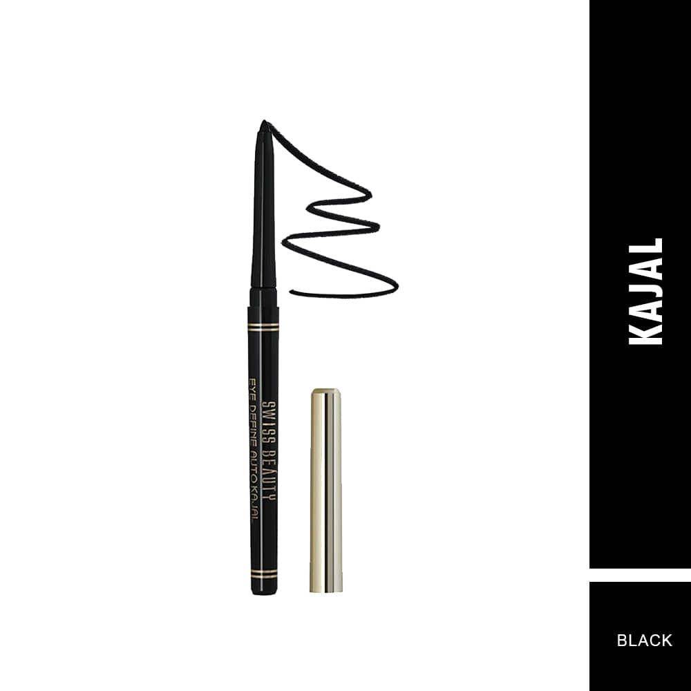 Swiss Beauty Smudge Proof Kajal Pencil (Black),Pack of 2, 0.35gm each - Makeup - Eyes | Buy online on ZillyBuy