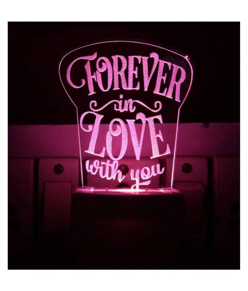     			UKANI 3D Illusion Couple Night Lamp for Gift with 7 Color FOREVER IN LOVE WITH YOU Night Lamp Multi - Pack of 1
