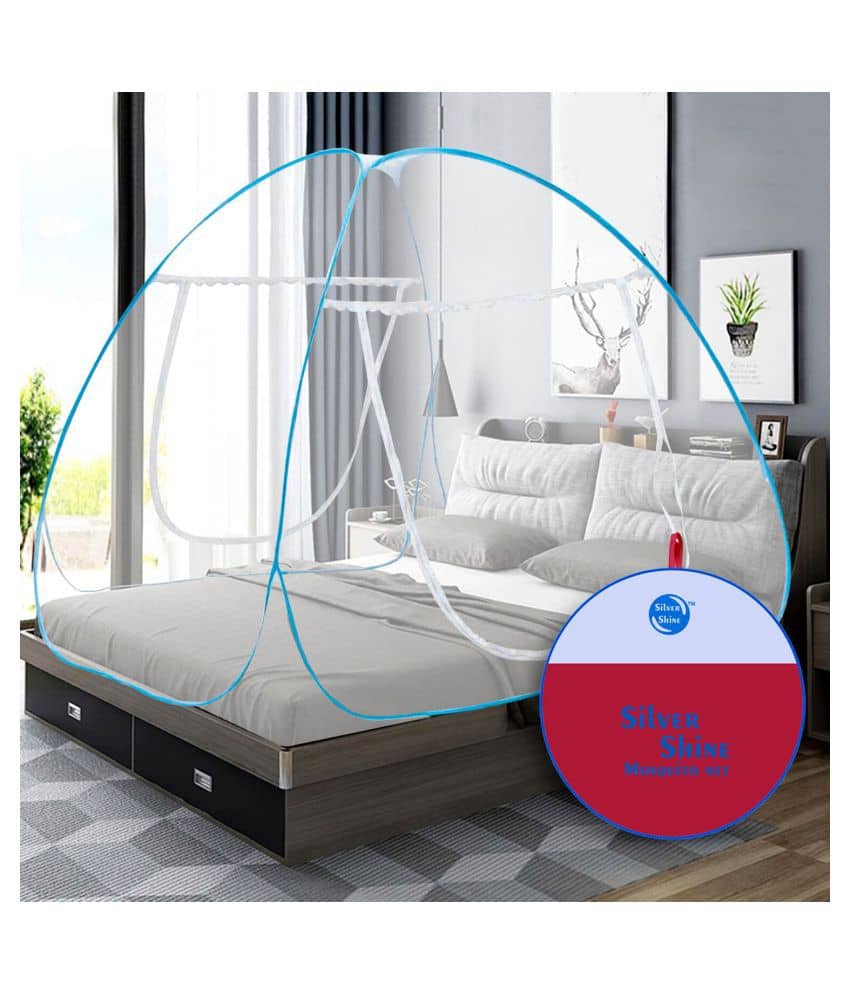 Silver Shine King Blue Mosquito Net, Machardani