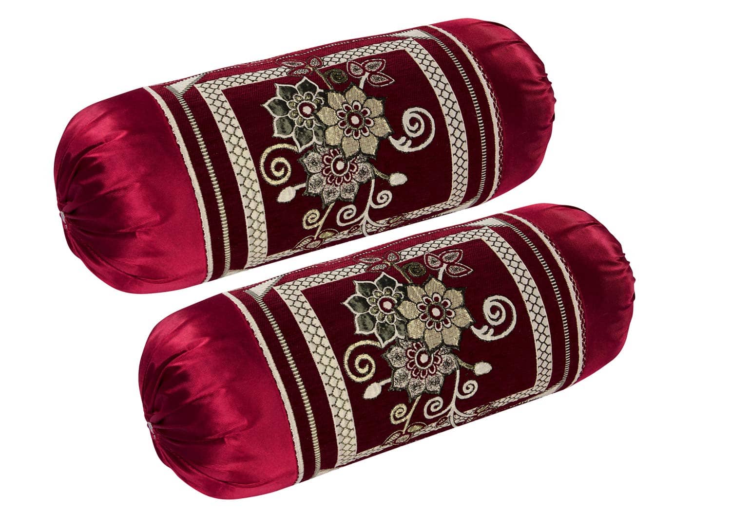 MAHALUXMI COLLECTION Set of 2 Velvet Bolster Covers