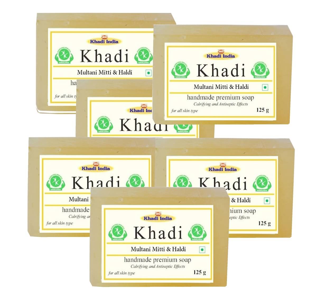     			Premium Khadi Multani Mitti   & Haldi Soap 750 g Pack of 6