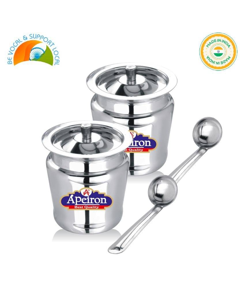     			APEIRON APPLE GHEE POT Steel Food Container Set of 2 300 mL
