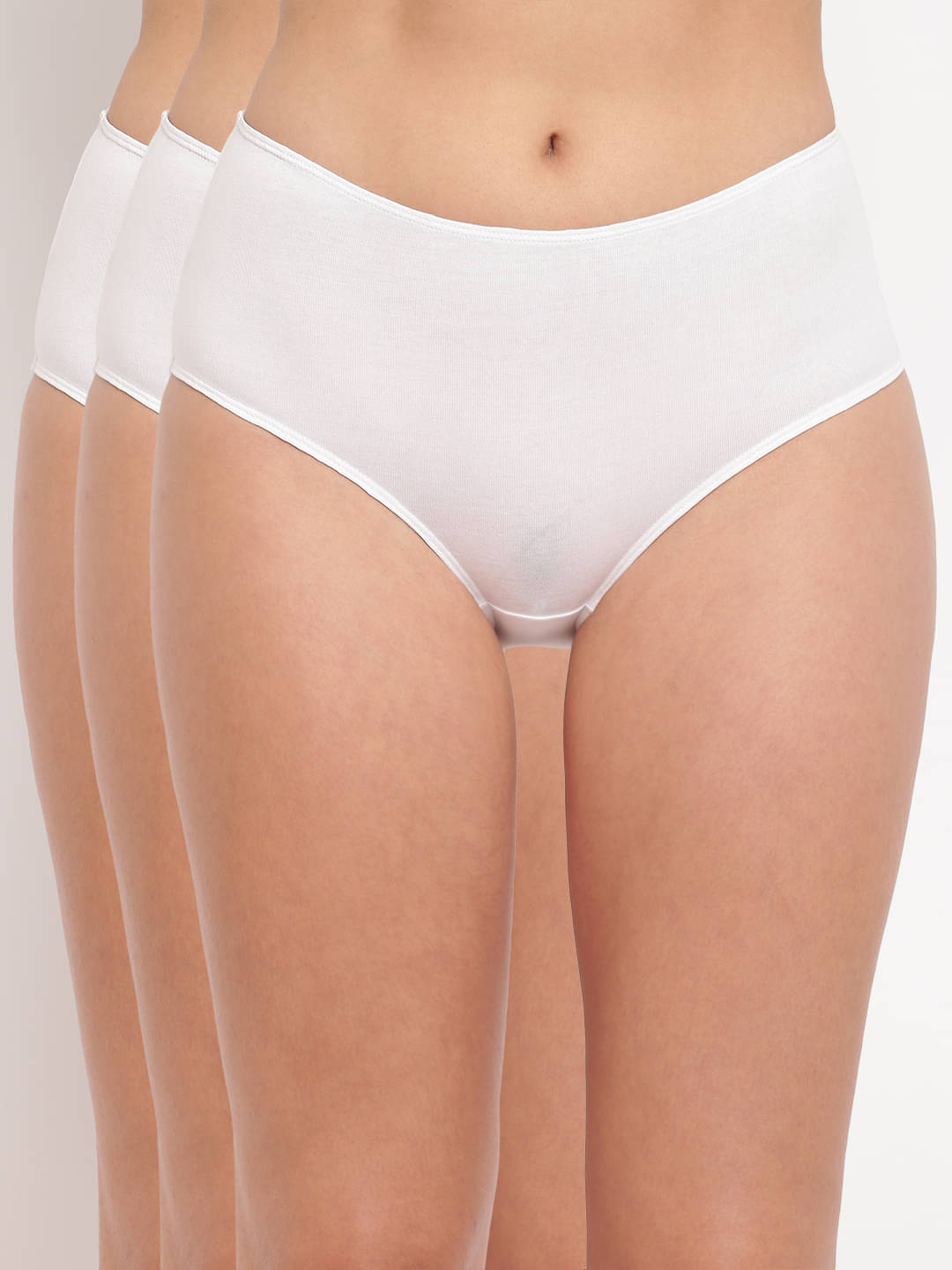 BASIICS By La Intimo Pack of 3 Cotton Lycra Women's Hipsters ( White ) BASIICS By La Intimo Pack of 3 Cotton Lycra Women's Hipsters ( White )
