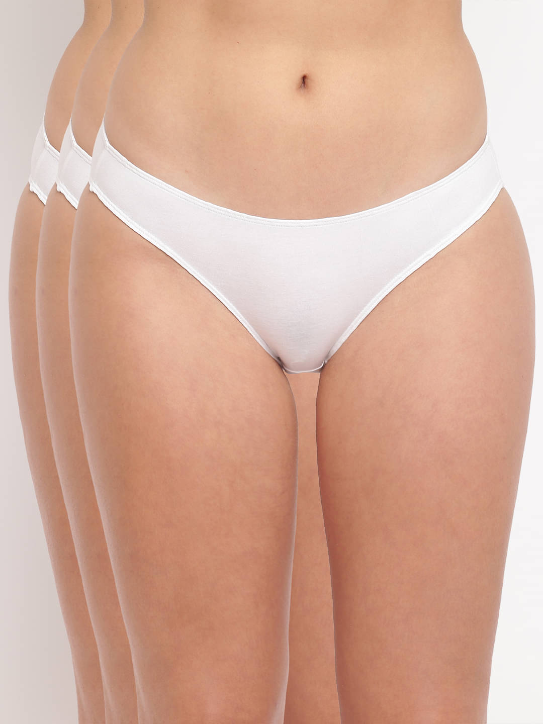 BASIICS By La Intimo Pack of 3 Cotton Lycra Women's Bikini Panties ( White ) BASIICS By La Intimo Pack of 3 Cotton Lycra Women's Bikini Panties ( White )