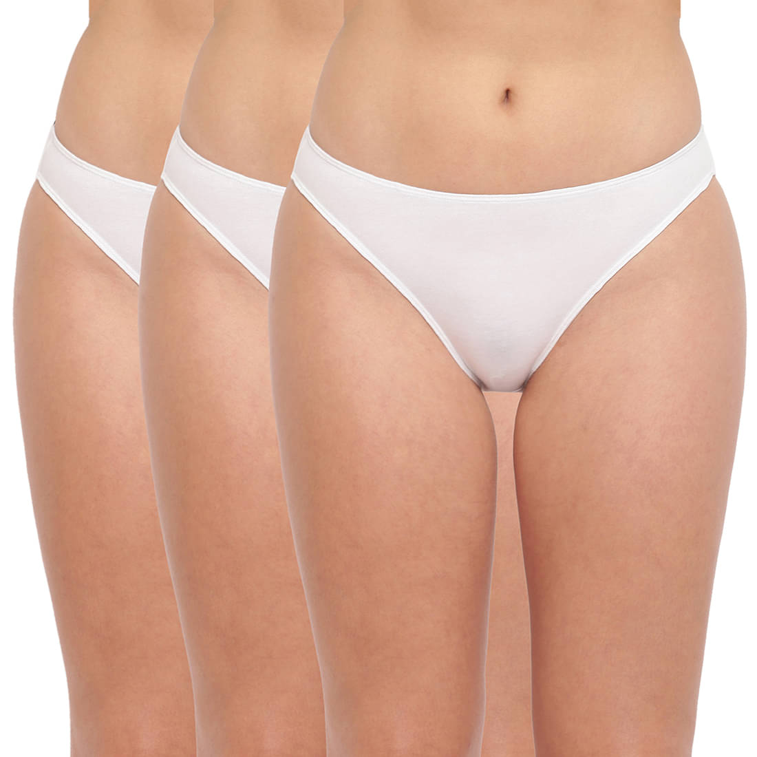     			BASIICS By La Intimo Pack of 3 Cotton Lycra Women's Briefs ( White )