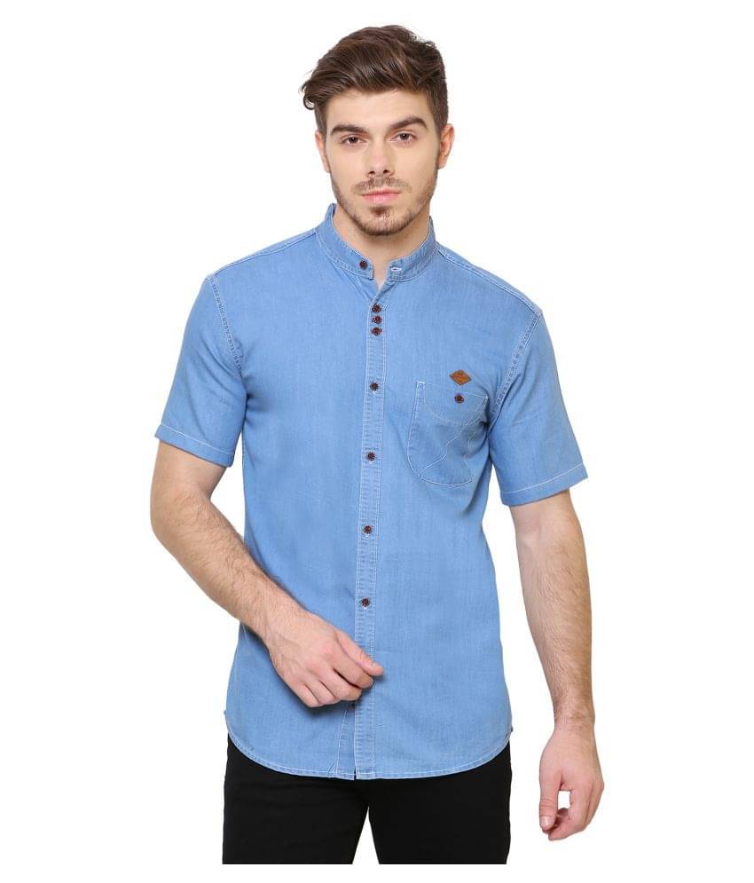 Kuons Avenue Denim Slim Fit Men's Casual Shirt - Blue ( Pack of 1 ) Kuons Avenue Denim Slim Fit Men's Casual Shirt - Blue ( Pack of 1 )