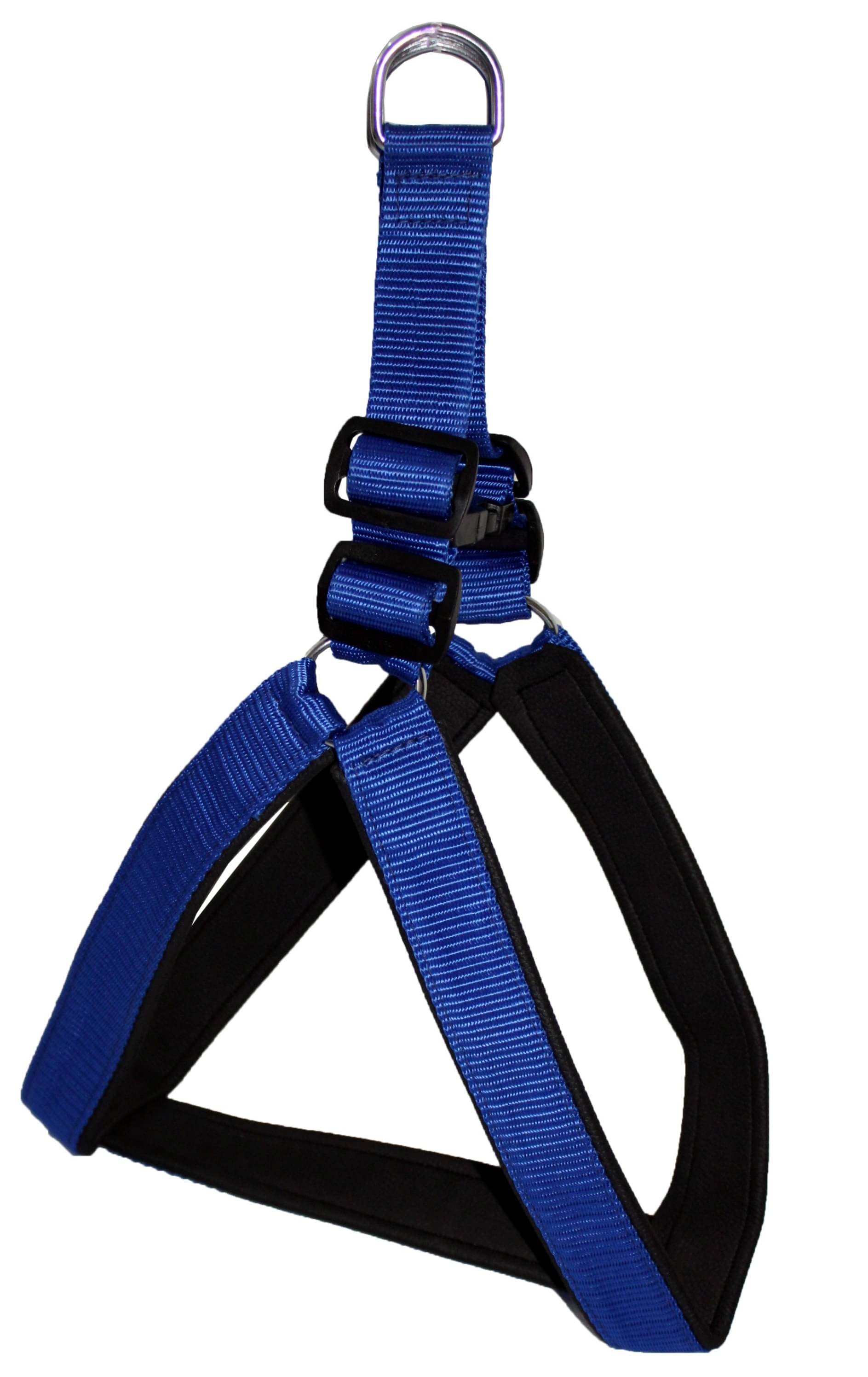     			Petshop7 Nylon Rubber Padded Blue Adjustable Dog Harness For Small Dog (Chest Size adjustable : 22- 25inch)