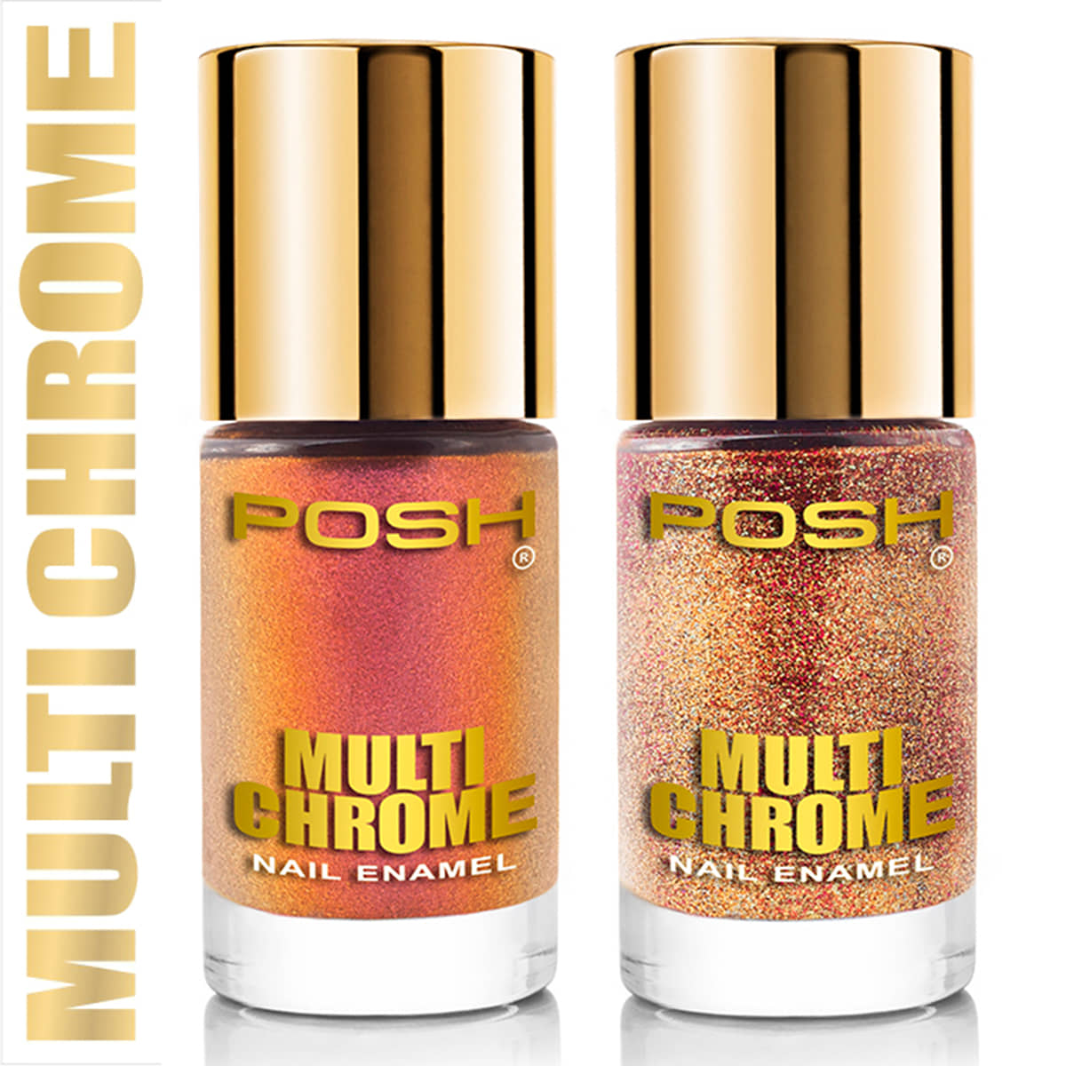 Posh Nail Polish Multi Metallic Pack of 2 18 mL