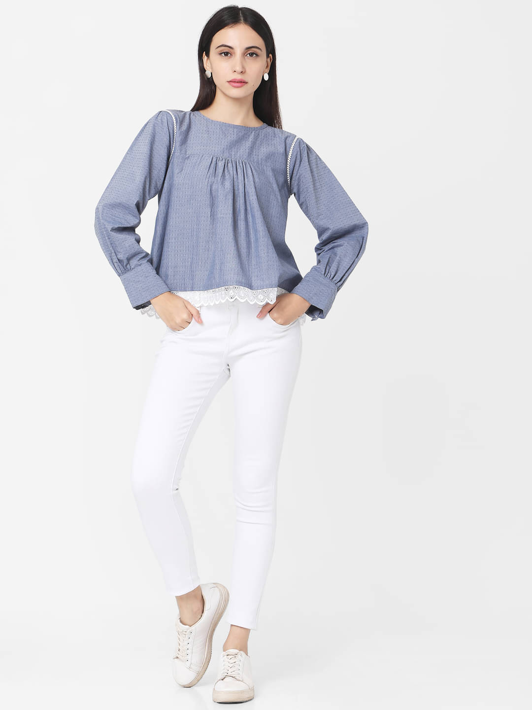 Aarrah Women's Cotton Tunic ( Blue ) Aarrah Women's Cotton Tunic ( Blue )