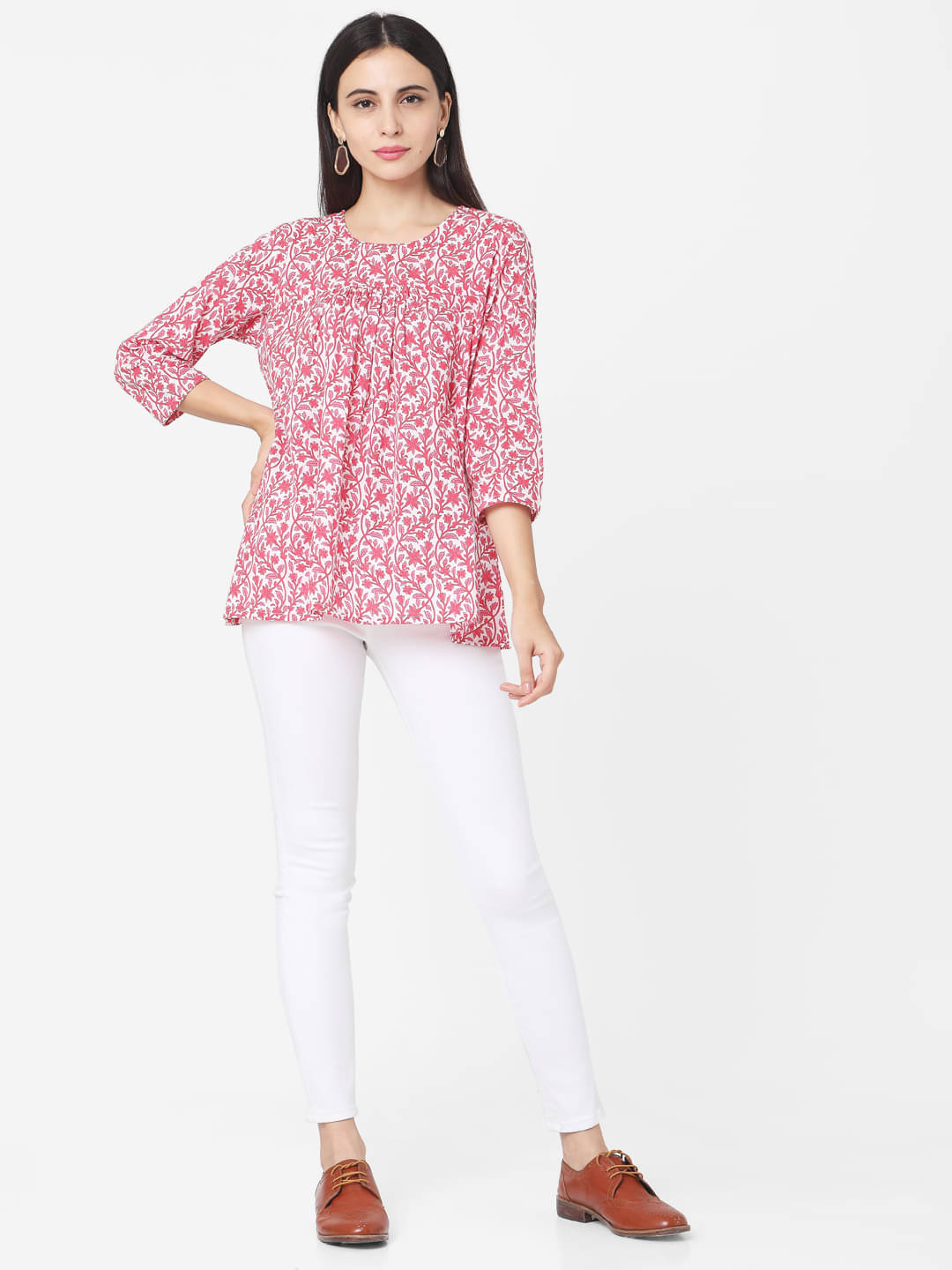     			Aarrah Women's Cotton Tunic ( White )
