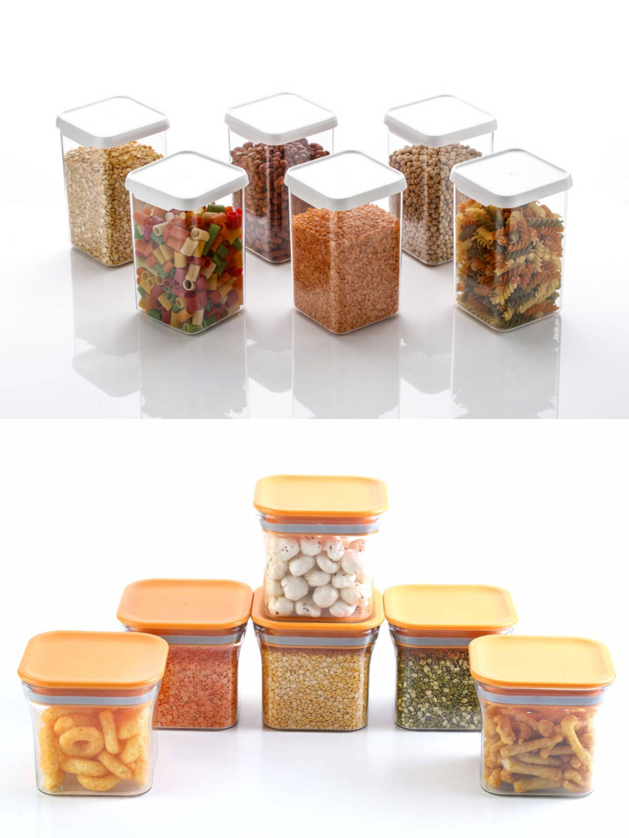 Analog kitchenware Dal, Pasta, Grocery Polyproplene Food Container Set of 12 1600 mL Analog kitchenware Dal, Pasta, Grocery Polyproplene Food Container Set of 12 1600 mL