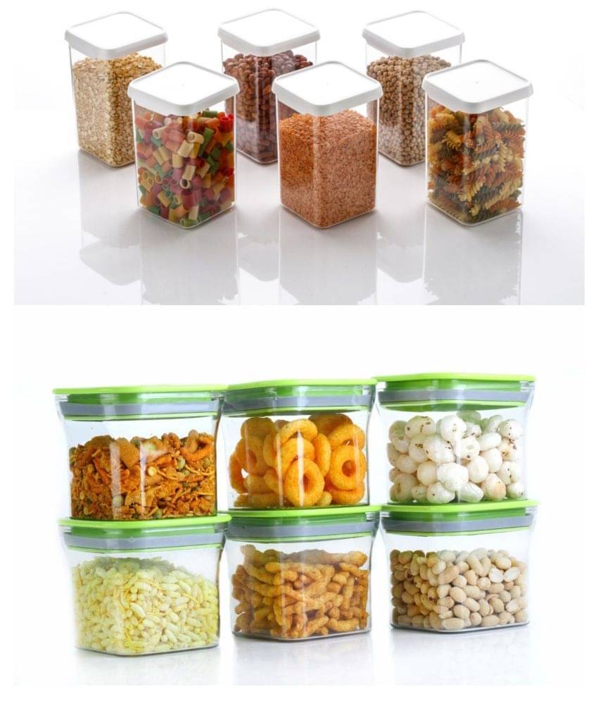 Analog kitchenware Dal, Pasta, Grocery Polyproplene Food Container Set of 12 1600 mL Analog kitchenware Dal, Pasta, Grocery Polyproplene Food Container Set of 12 1600 mL