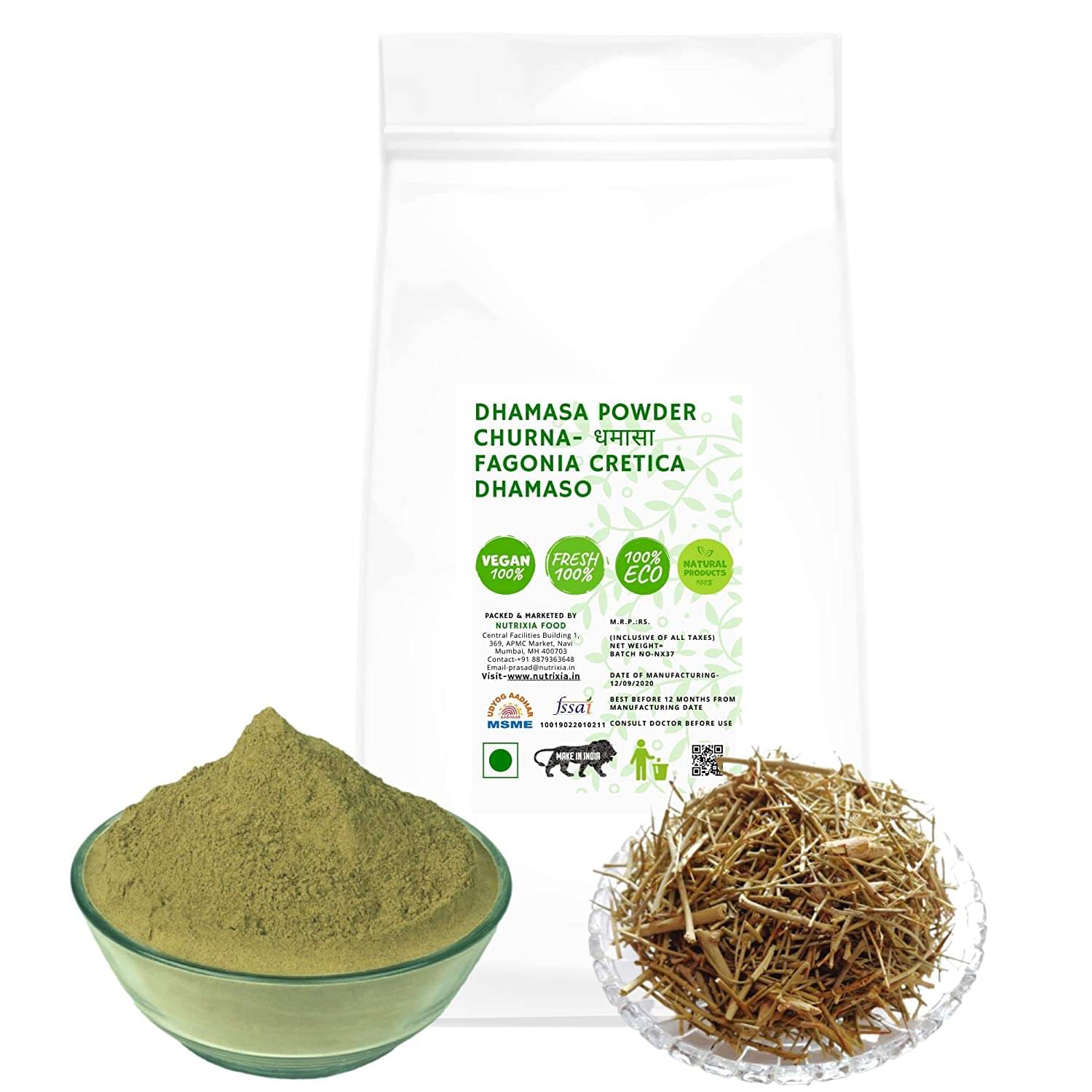Nutrixia Food Dhamasa Powder - Fagonia Cretica-Dhamaso Powder 500 Gm Pack of 1     			Nutrixia Food Dhamasa Powder - Fagonia Cretica-Dhamaso Powder 500 Gm Pack of 1