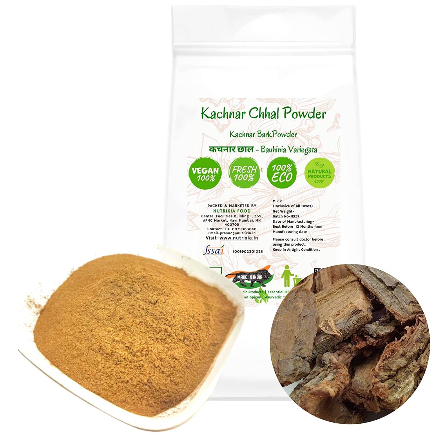 Nutrixia Food Kachnar Chhal Powder - Kachnar Bark Powder 950 Gm Pack of 1 Nutrixia Food Kachnar Chhal Powder - Kachnar Bark Powder 950 Gm Pack of 1