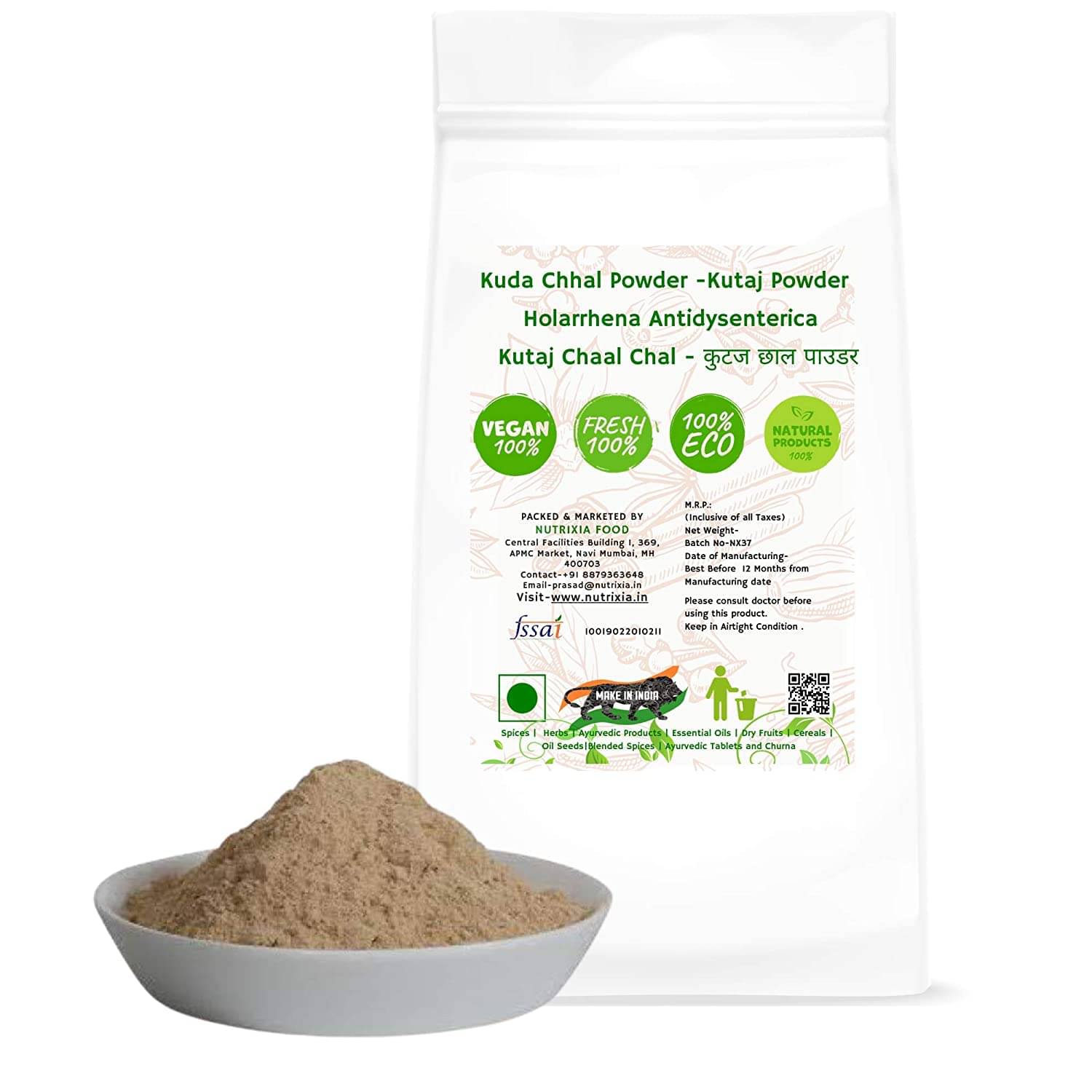     			Nutrixia Food \Nkuda Chhal Powder -Kutaj Powder Powder 500 Gm Pack of 1