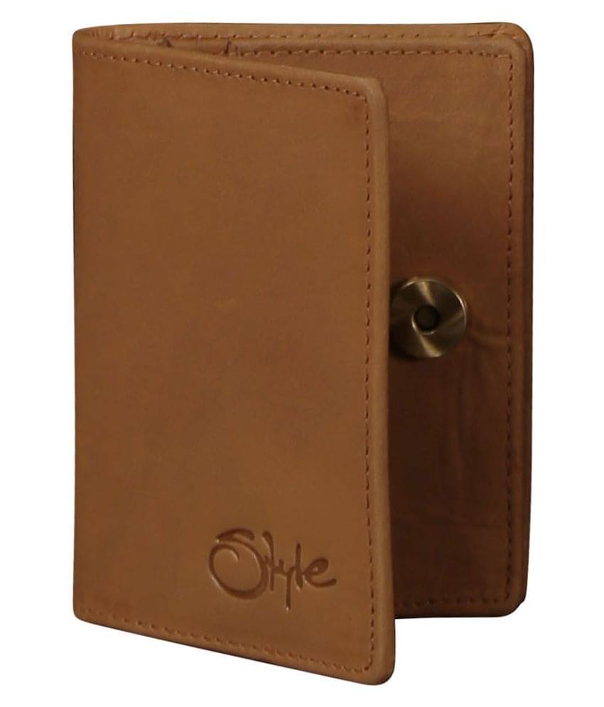     			STYLE SHOES Button Khaki Card Holder