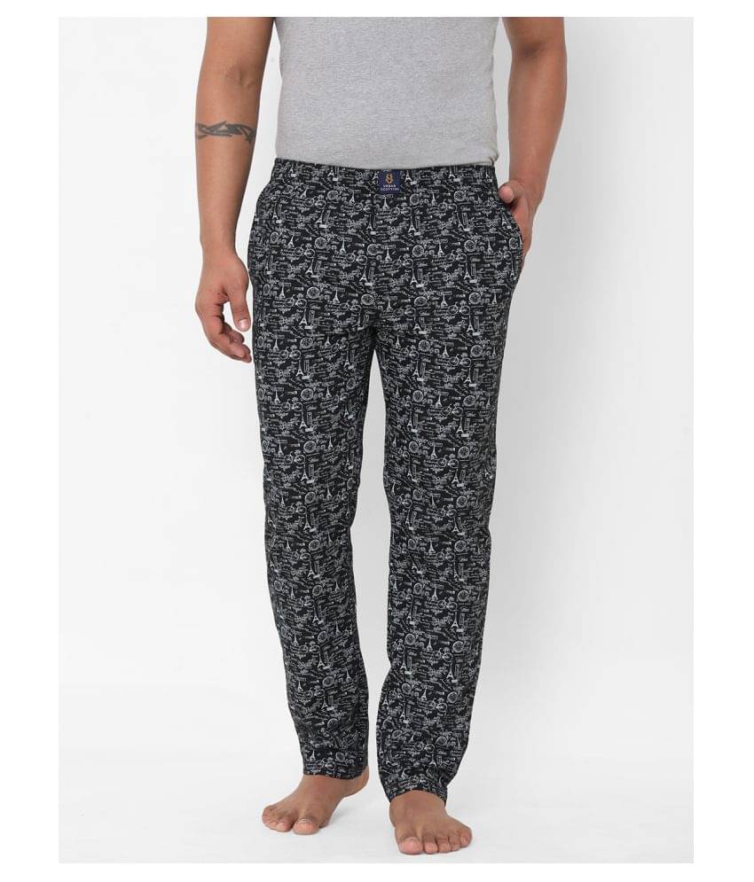     			URBAN SCOTTISH Pack of 1 Pyjama For Men's ( Black )