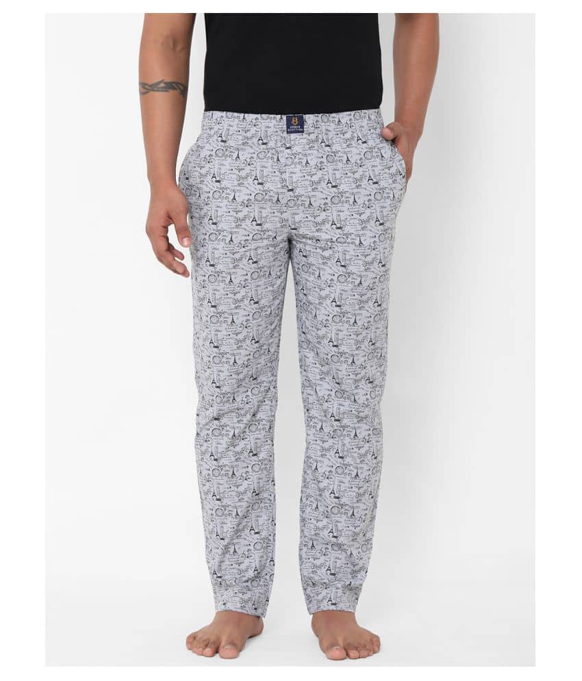 URBAN SCOTTISH Pack of 1 Pyjama For Men's ( Grey )