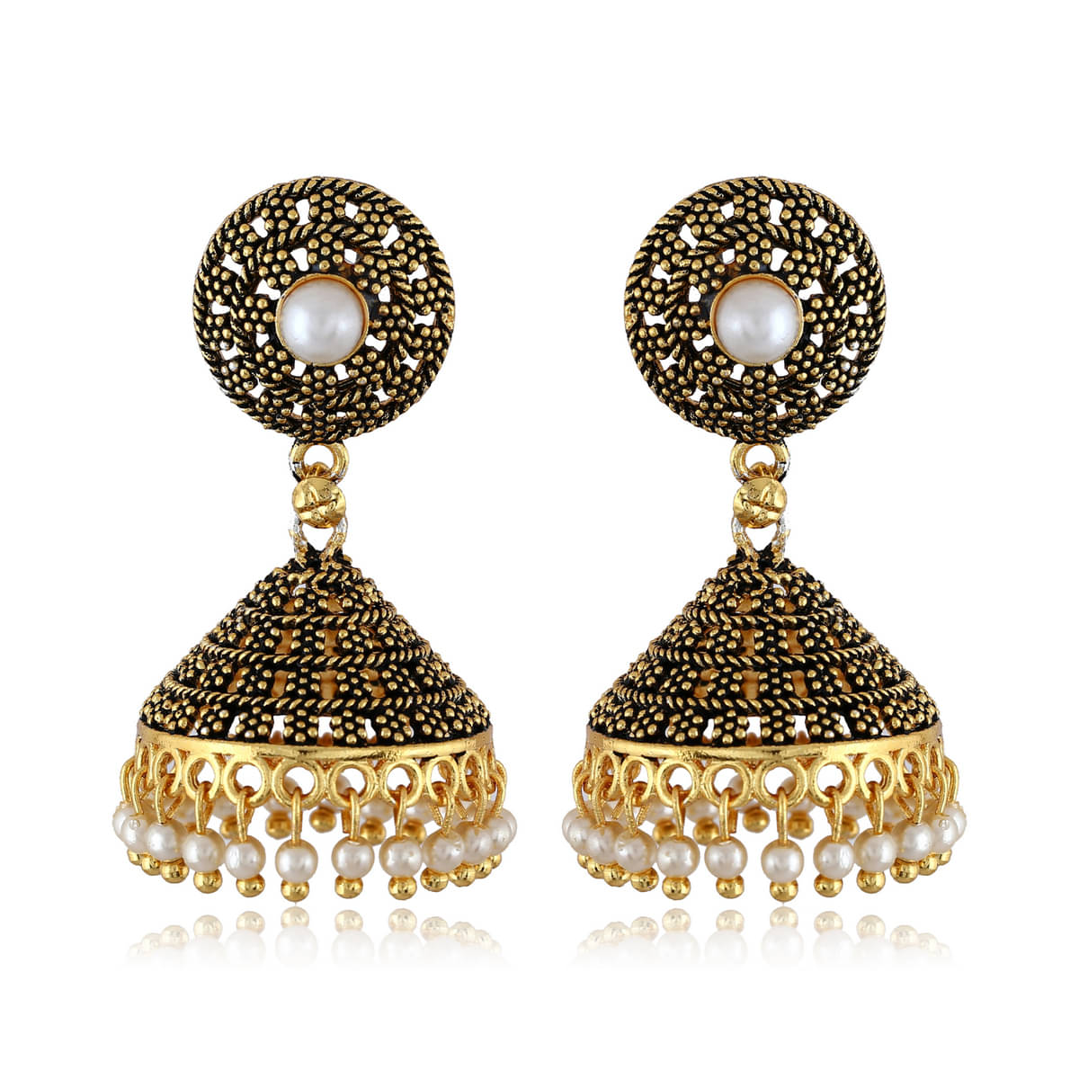     			Vighanaharta Antique Finish alloy Jhumki Earring for Women and Girls