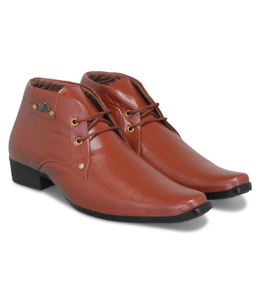 Aadi Derby Artificial Leather Tan Formal Shoes Aadi Derby Artificial Leather Tan Formal Shoes