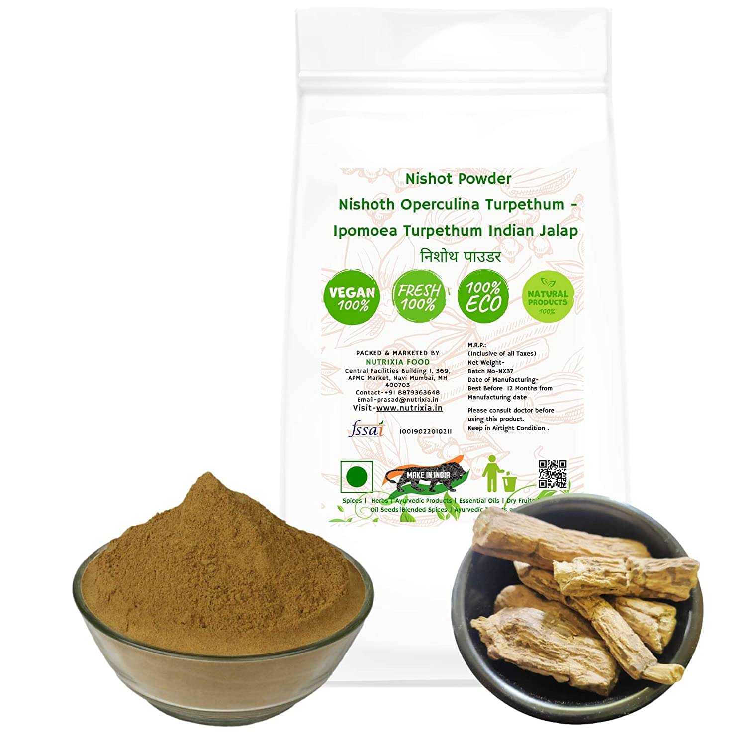 Nutrixia Food Nishot Powder Nishoth Indian Jalap Powder 500 Gm Pack of 1 Nutrixia Food Nishot Powder Nishoth Indian Jalap Powder 500 Gm Pack of 1