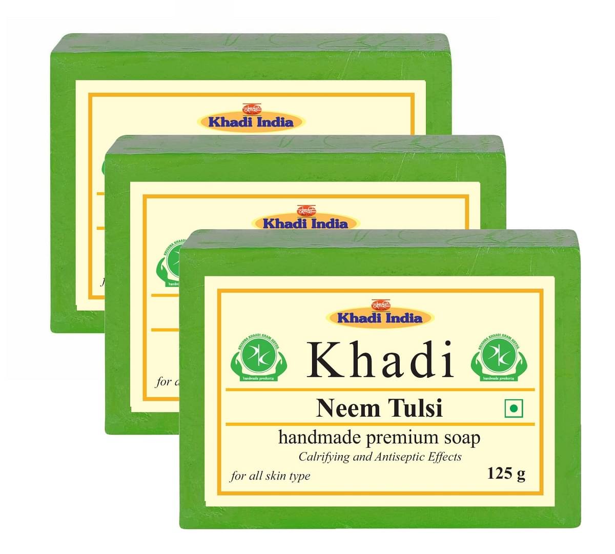     			Premium Khadi Neem & Tulsi Soap 375 g Pack of 3