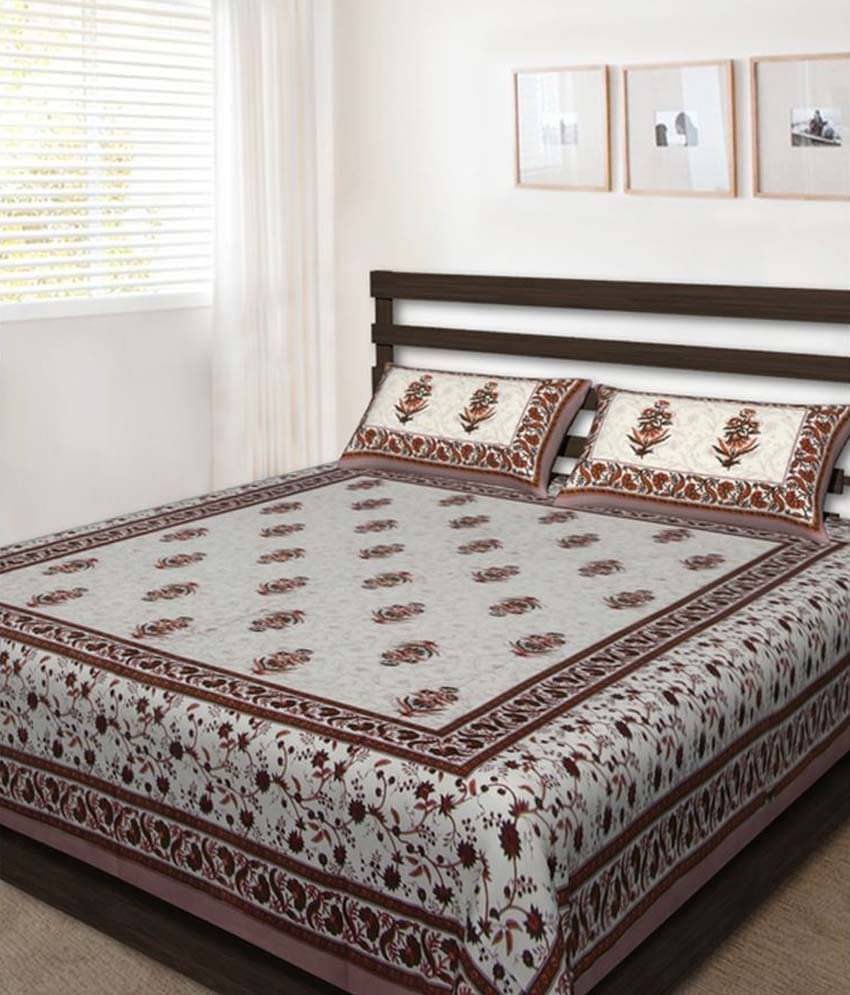     			Uniqchoice Cotton Double Bedsheet ( White )