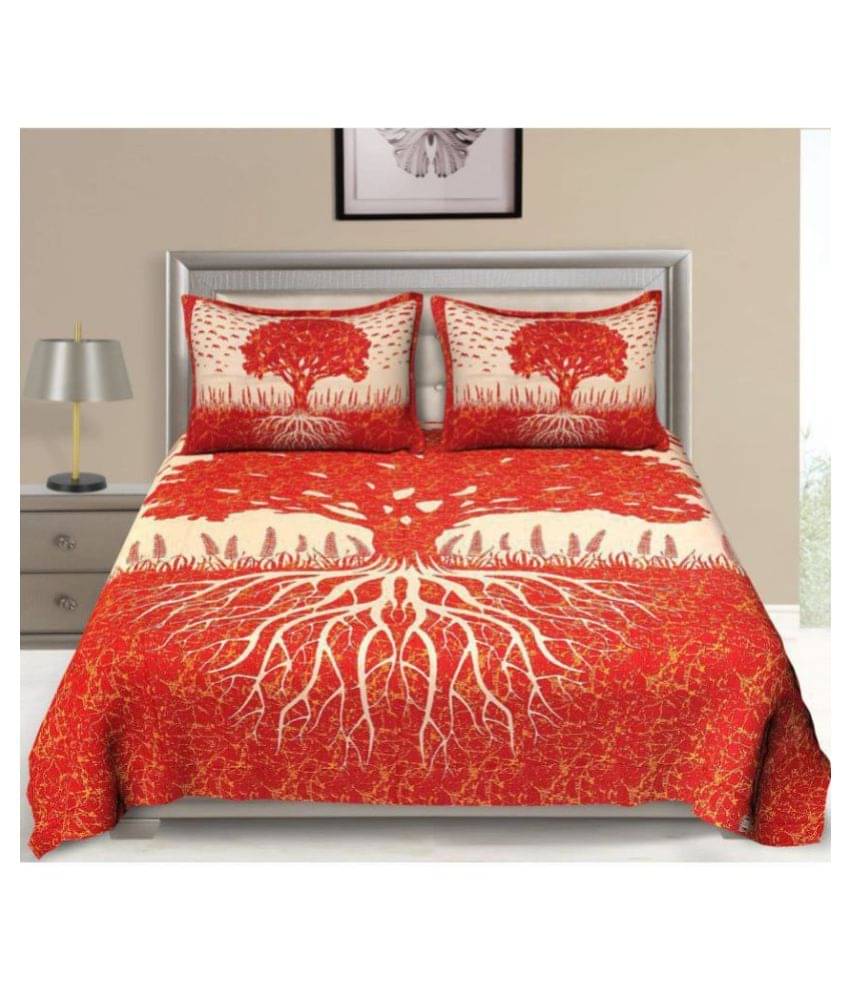 Uniqchoice Cotton Double Bedsheet with 2 Pillow Covers ( 240 cm x 215 cm )     			Uniqchoice Cotton Double Bedsheet with 2 Pillow Covers ( 240 cm x 215 cm )