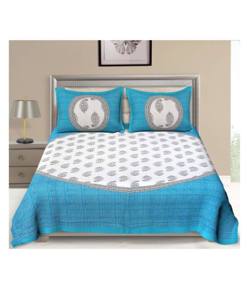     			Uniqchoice Cotton Double Bedsheet ( Blue )
