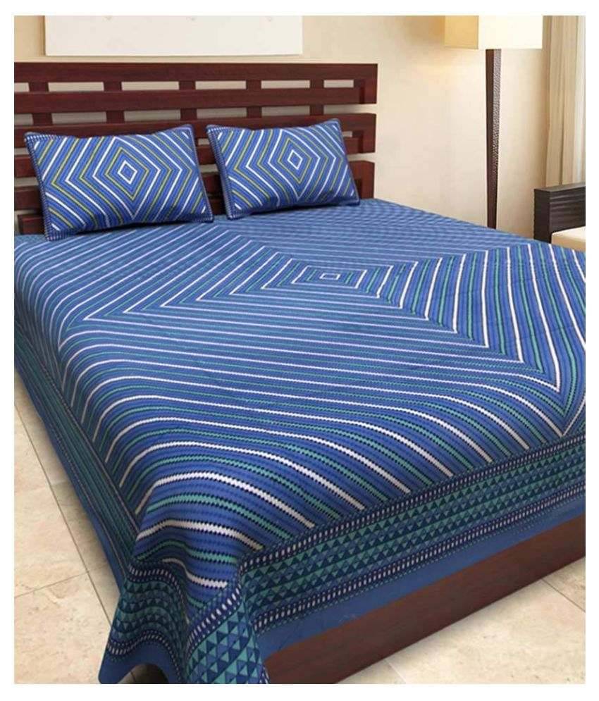     			Uniqchoice Cotton Double Bedsheet ( Blue )