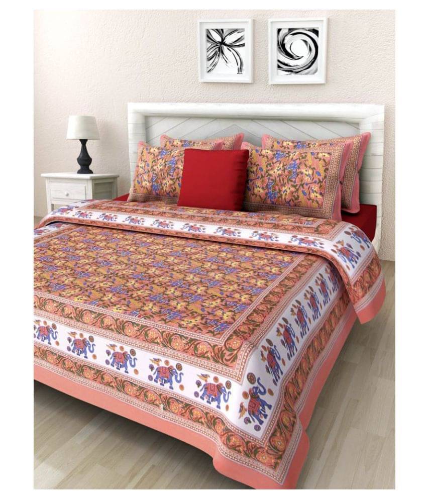 Uniqchoice Cotton Double Bedsheet with 2 Pillow Covers ( 240 cm x 215 cm )     			Uniqchoice Cotton Double Bedsheet with 2 Pillow Covers ( 240 cm x 215 cm )