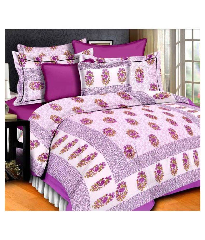     			Uniqchoice Cotton Double Bedsheet ( Pink )