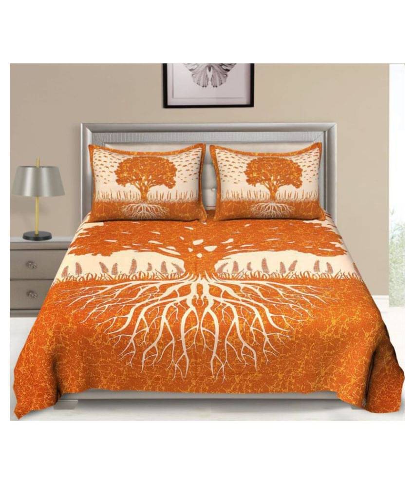     			Uniqchoice Cotton Double Bedsheet ( Orange )