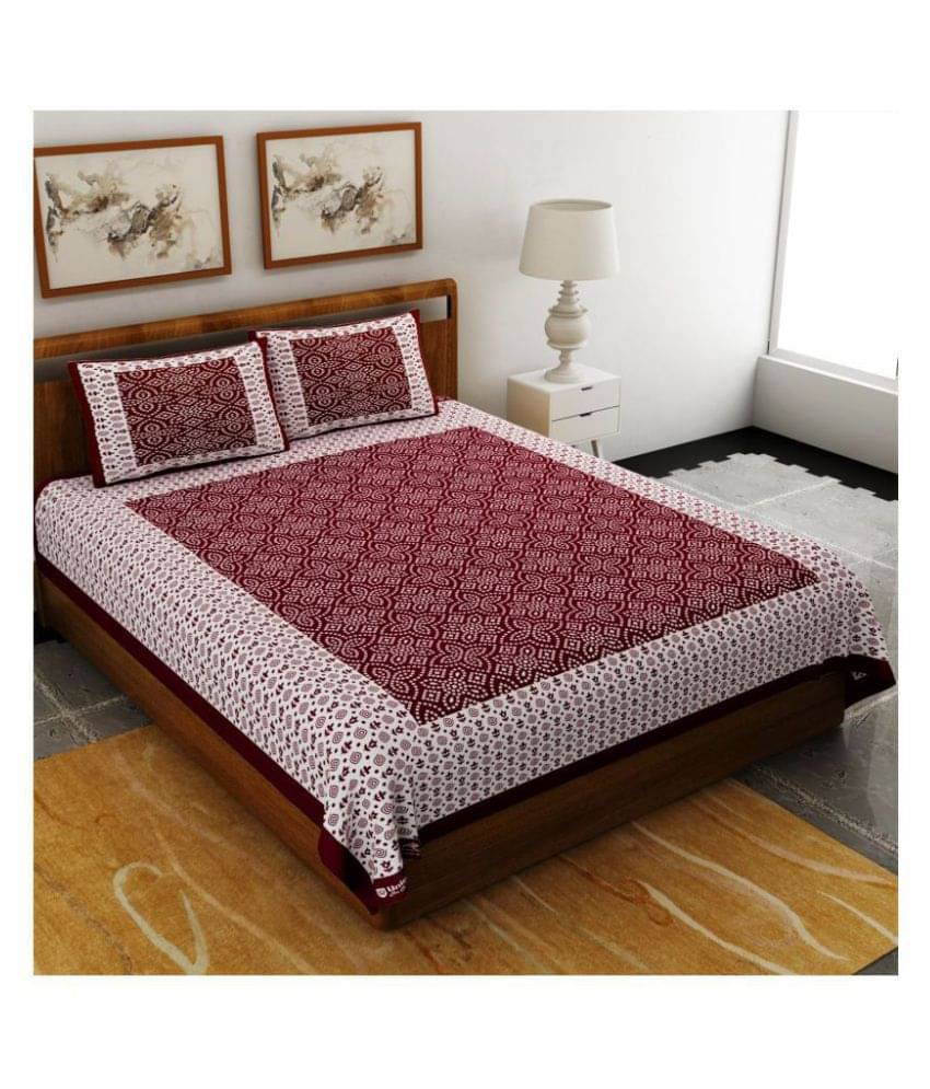     			Uniqchoice Cotton Double Bedsheet ( Maroon )