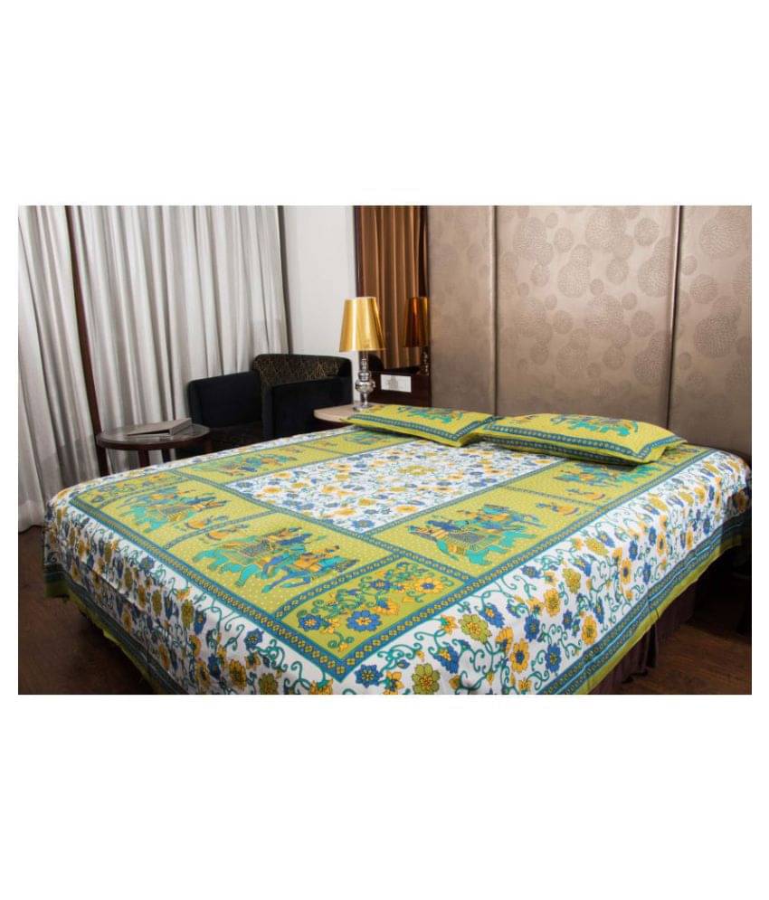     			Uniqchoice Cotton Double Bedsheet ( Green )