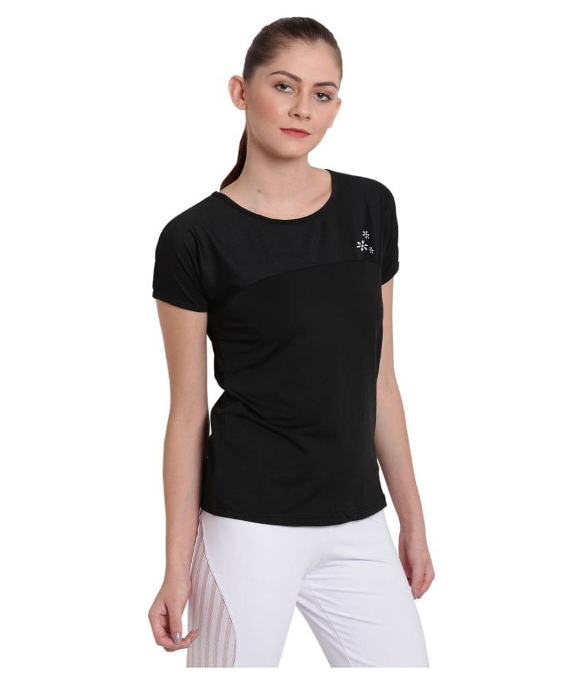     			Elina Black Poly Spandex Tees