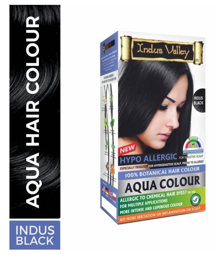     			Indus Valley Natural Hair Color - Aqua Beard Colour Natural Black 115 GM Pack of 1