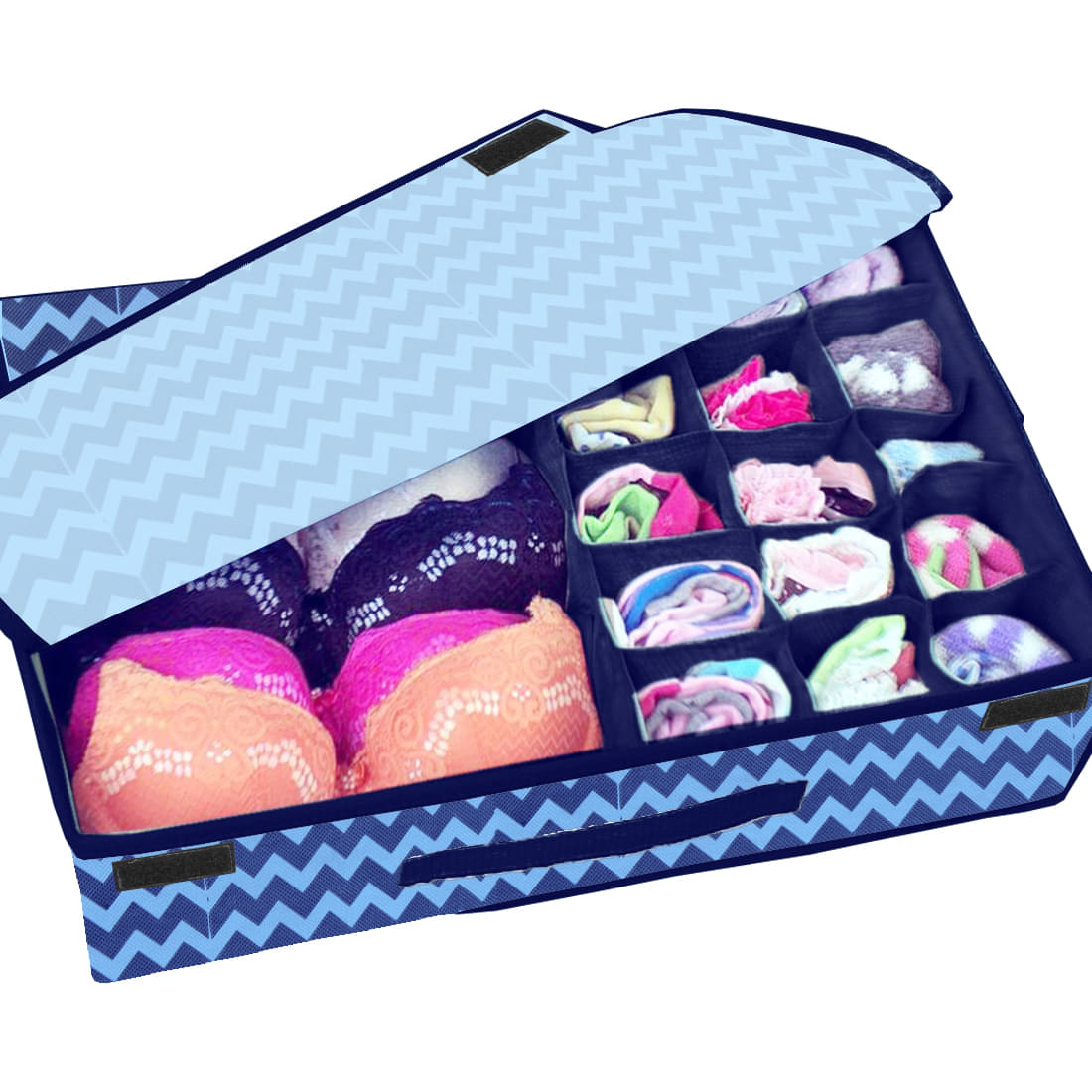     			PrettyKrafts Non Woven Drawer Dividers Innerwear Wardrobe Organizer, Wave Black