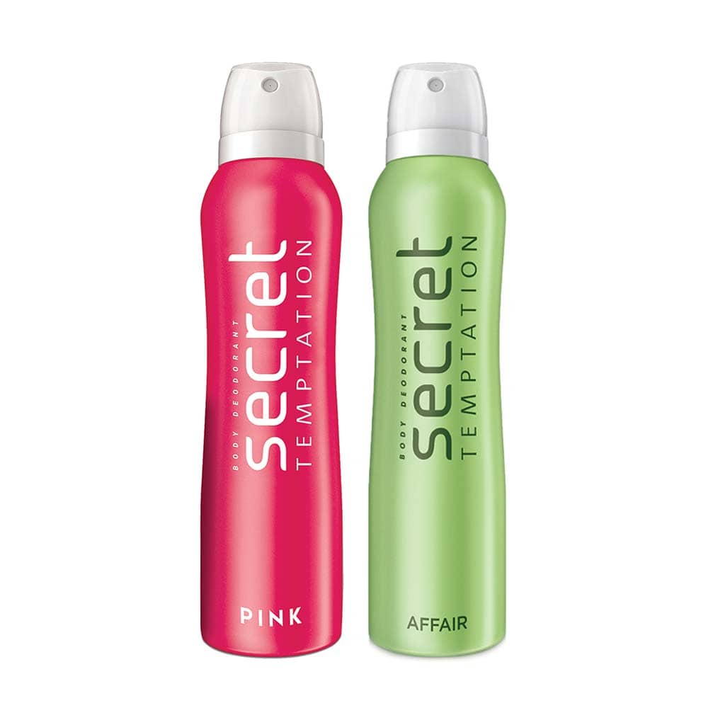 secret temptation Affair and Pink Deodorant Combo Deodorant Spray - For Women (300 ml, Pack of 2)