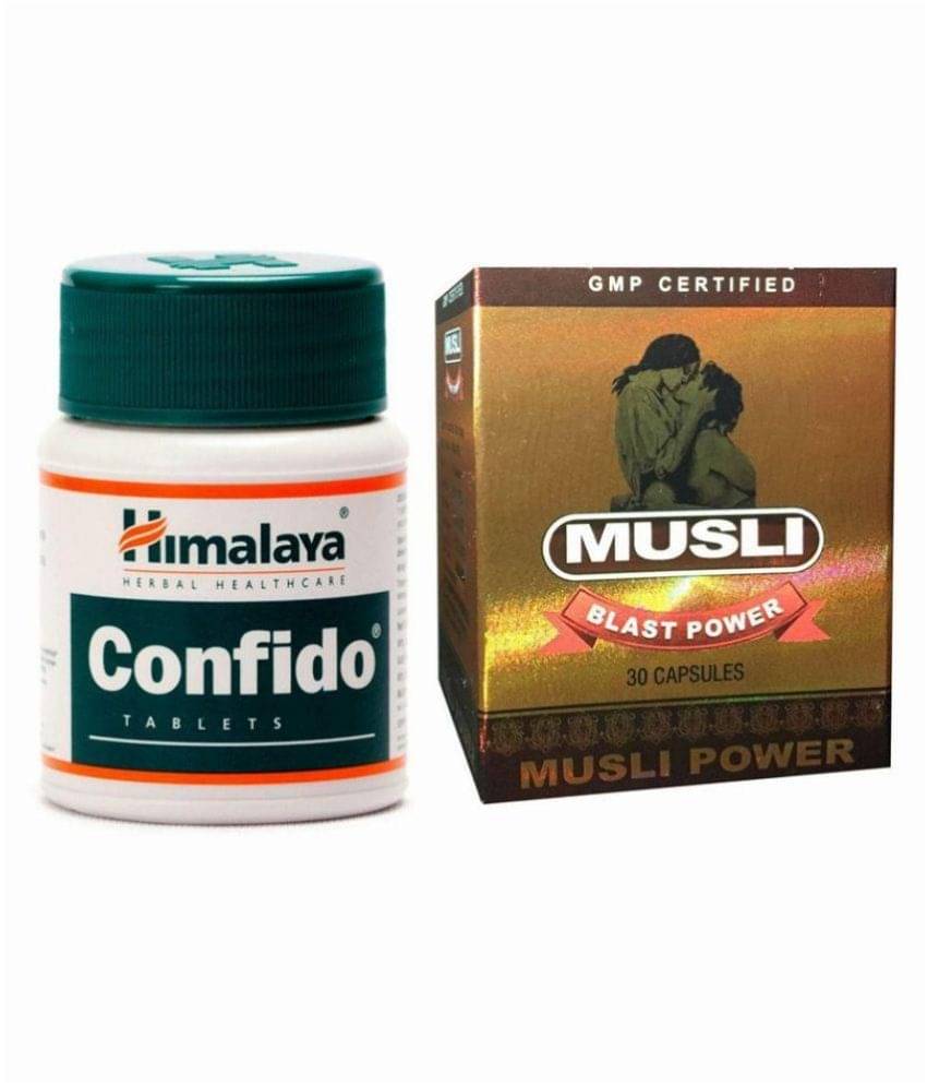 Himalaya Confido 60 Tablets & Dr Chopra Musli Blast with EXtra Power Capsule 30 no.s Himalaya Confido 60 Tablets & Dr Chopra Musli Blast with EXtra Power Capsule 30 no.s