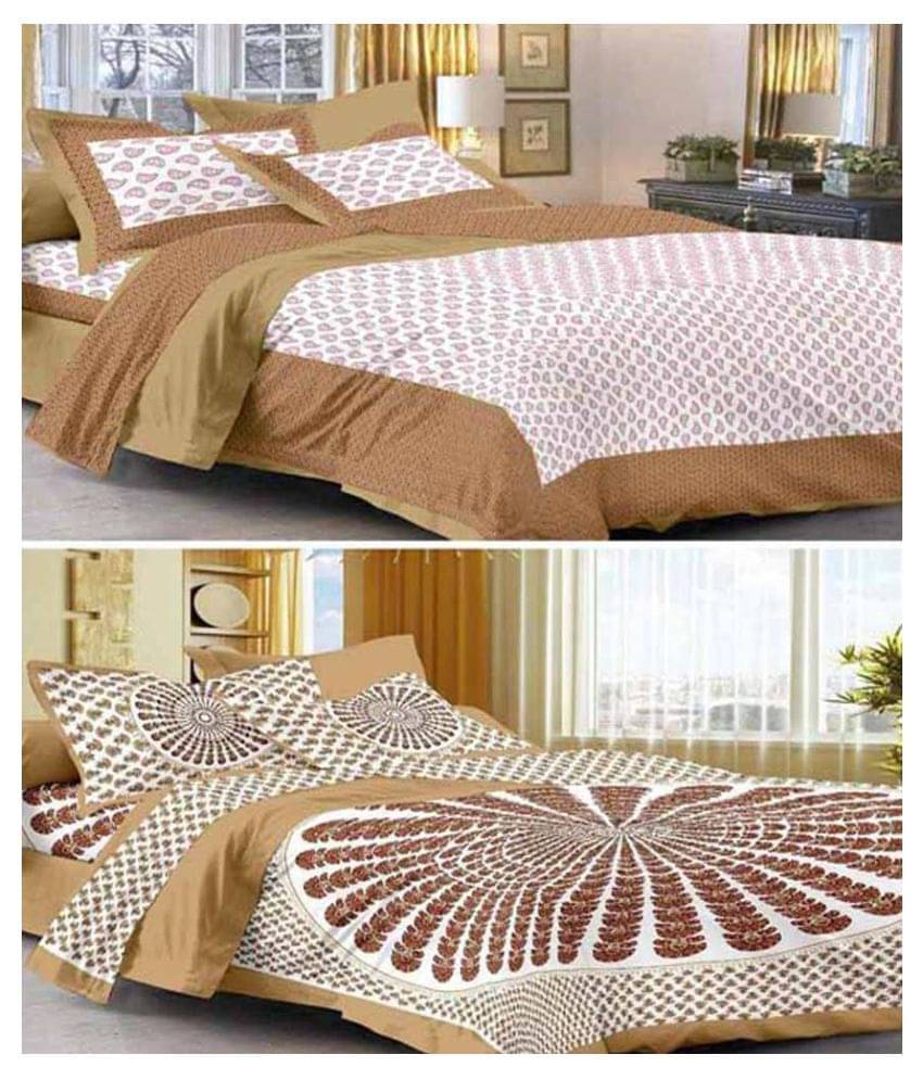 Uniqchoice Cotton 2 Double Bedsheets with 4 Pillow Covers ( 240 cm x 215 cm ) Uniqchoice Cotton 2 Double Bedsheets with 4 Pillow Covers ( 240 cm x 215 cm )