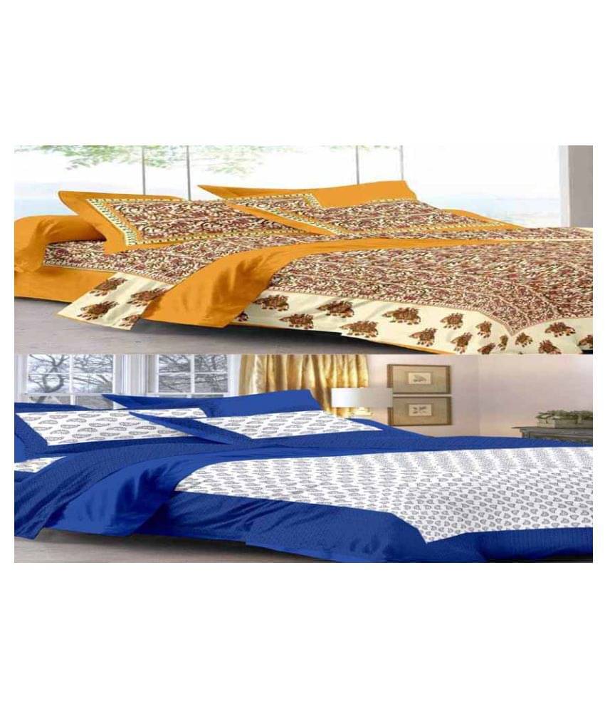 Uniqchoice Cotton 2 Double Bedsheets with 4 Pillow Covers ( 240 cm x 215 cm ) Uniqchoice Cotton 2 Double Bedsheets with 4 Pillow Covers ( 240 cm x 215 cm )
