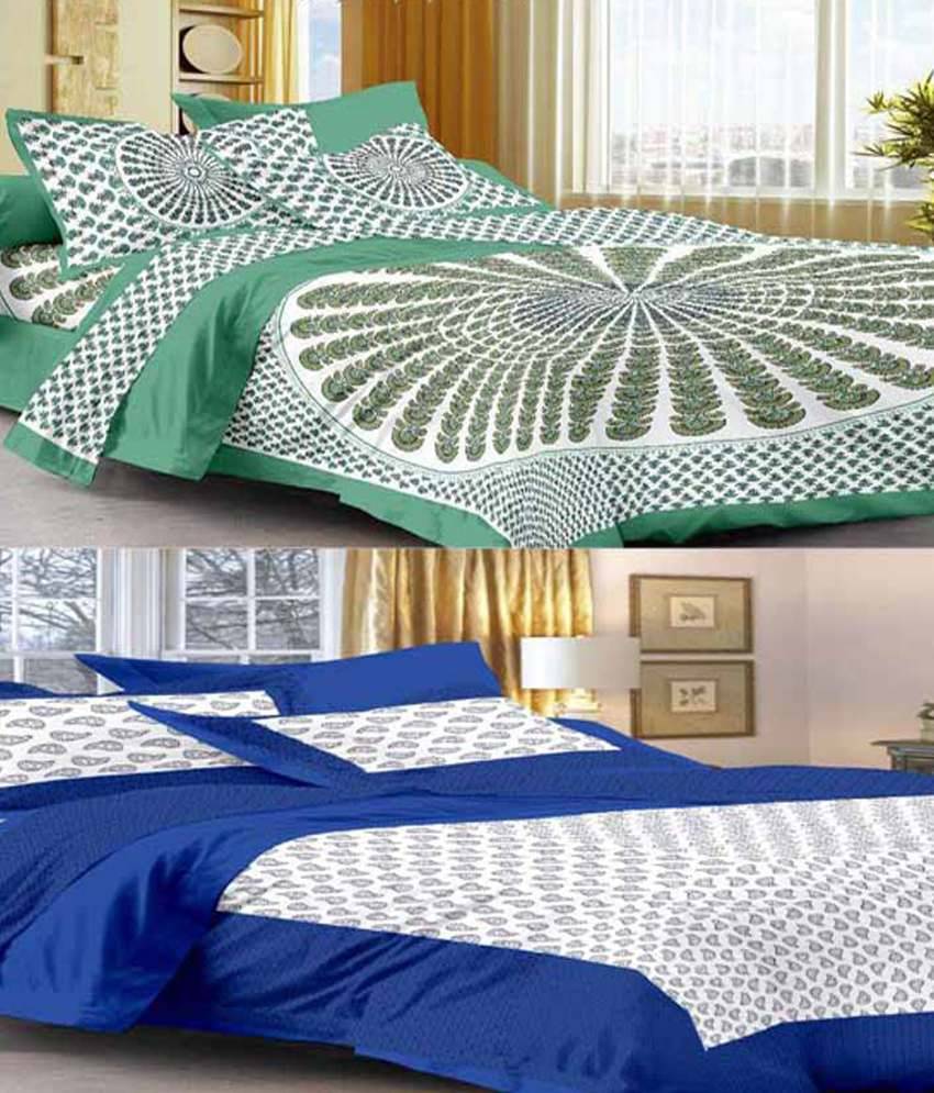 Uniqchoice Cotton 2 Double Bedsheets with 4 Pillow Covers ( 240 cm x 215 cm ) Uniqchoice Cotton 2 Double Bedsheets with 4 Pillow Covers ( 240 cm x 215 cm )