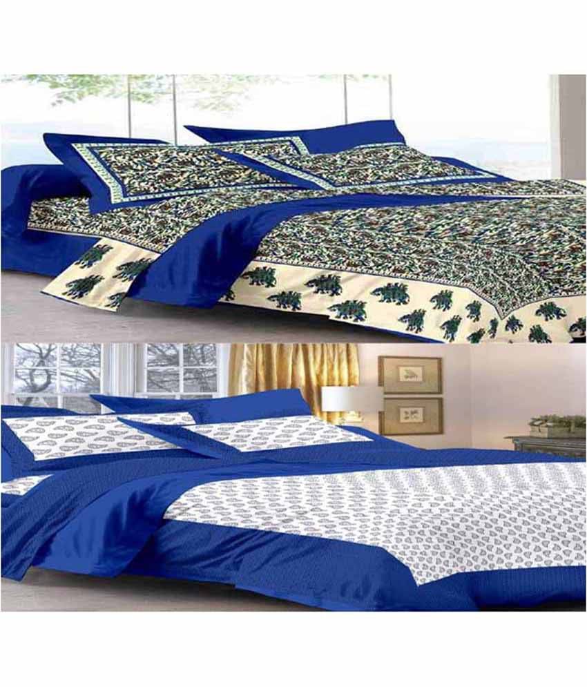 Uniqchoice Cotton 2 Double Bedsheets with 4 Pillow Covers ( 240 cm x 215 cm ) Uniqchoice Cotton 2 Double Bedsheets with 4 Pillow Covers ( 240 cm x 215 cm )