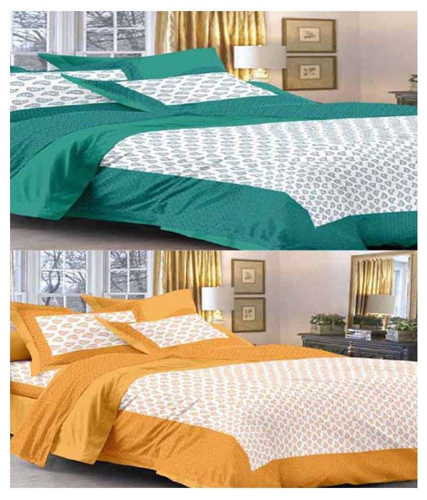 Uniqchoice Cotton 2 Double Bedsheets with 4 Pillow Covers ( 240 cm x 215 cm ) Uniqchoice Cotton 2 Double Bedsheets with 4 Pillow Covers ( 240 cm x 215 cm )