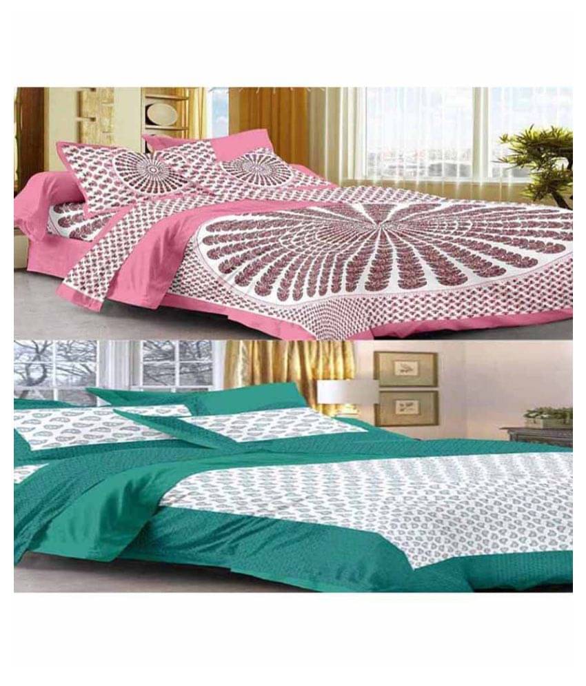 Uniqchoice Cotton 2 Double Bedsheets with 4 Pillow Covers ( 240 cm x 215 cm ) Uniqchoice Cotton 2 Double Bedsheets with 4 Pillow Covers ( 240 cm x 215 cm )
